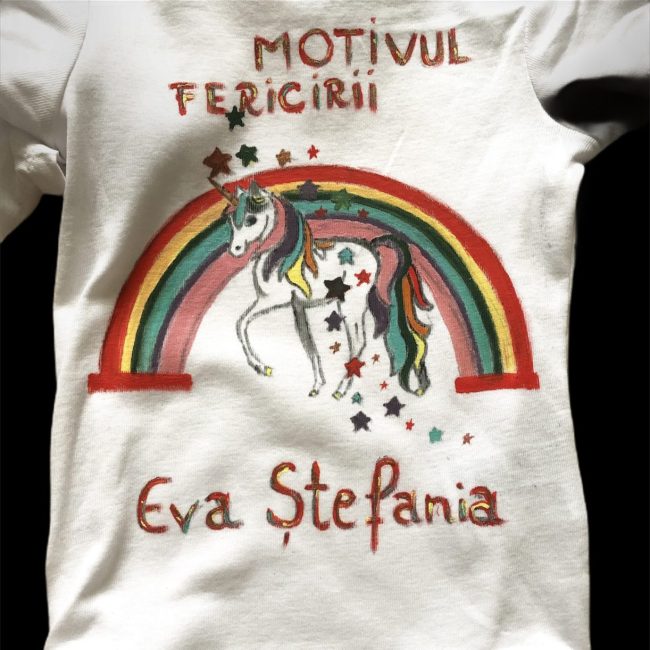 Tricou personalizat prima aniversare “Unicorn”