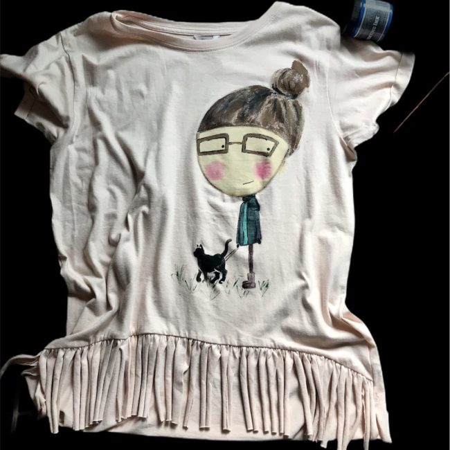 Tricou pictat manual “CoolCat”