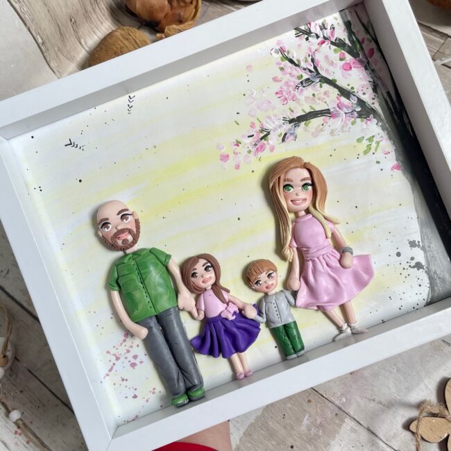 Shadow box fimo“Tablou de familie”(4) - imagine 7