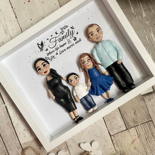 Shadow box fimo“Tablou de familie”(4)