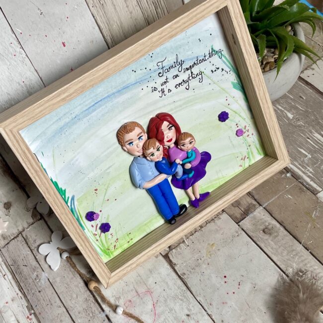 Shadow box fimo“Tablou de familie”(4) (Bebe) - imagine 3
