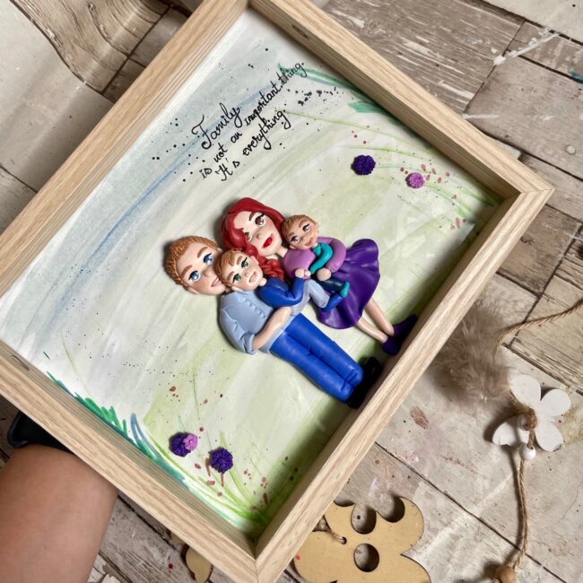 Shadow box fimo“Tablou de familie”(4) (Bebe) - imagine 2