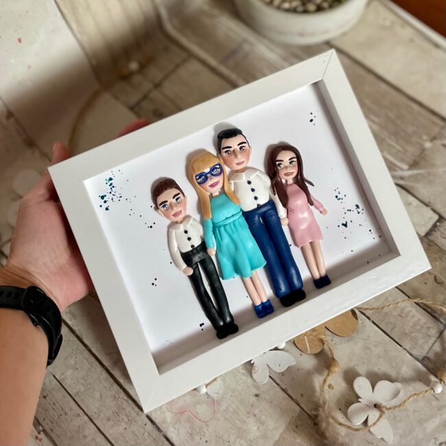 Shadow box fimo“Tablou de familie”(Forever)(4)