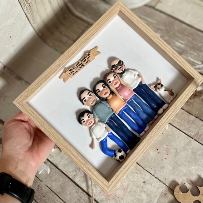 Shadow box fimo“Tablou de familie”(5)(Pets) - imagine 3