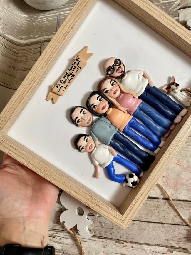 Shadow box fimo“Tablou de familie”(5)(Pets) - imagine 4
