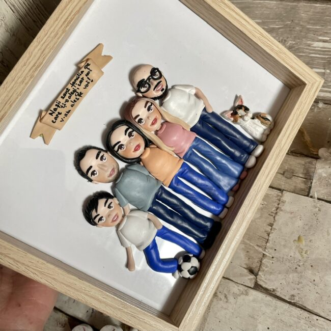 Shadow box fimo“Tablou de familie”(5)(Pets) - imagine 2