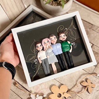 Shadow box fimo“Tablou de familie”(Forever)(4)