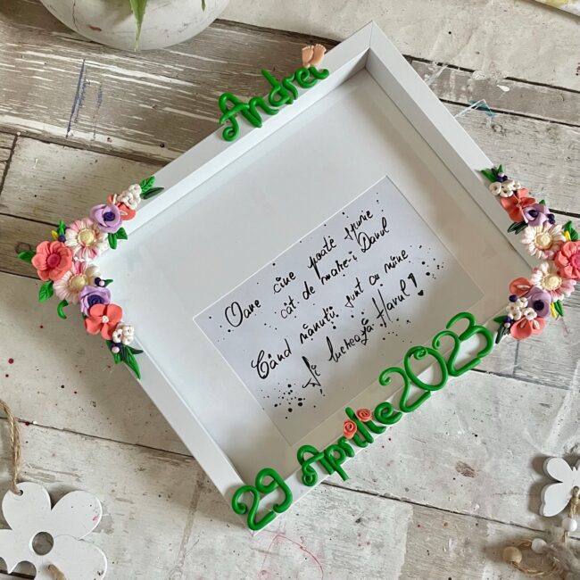 Rama foto personalizata pentru nou nascuti -Baieti (Flowers) - imagine 8