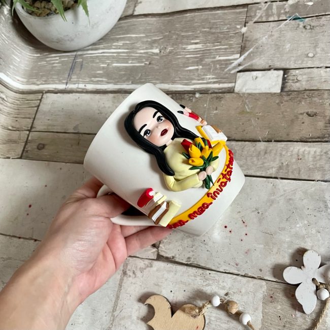 Cana fimo “Buna mea invatatoare” - imagine 4