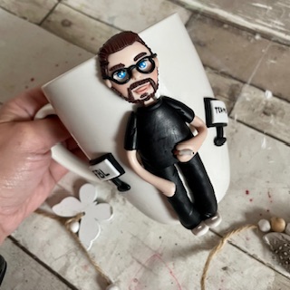 Cana decorata cu fimo “BeCool”