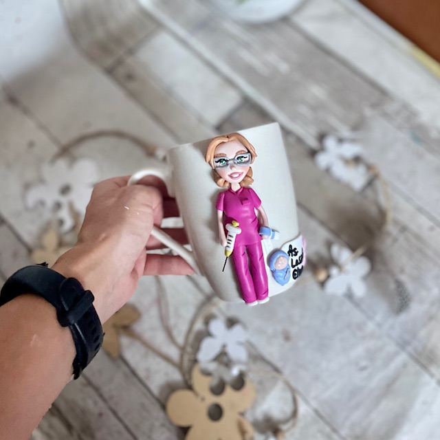 Cana decorata cu fimo “Super doctor”( Ginecologie)(10)