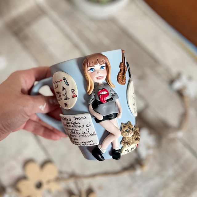 Cana decorata cu fimo “Pasiuni” (2)